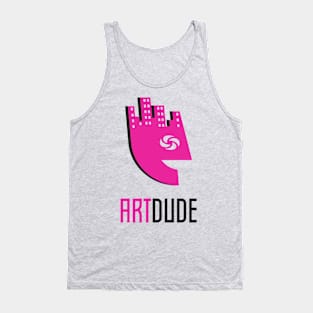 YourArtDude Logo In Pink And Black Tank Top